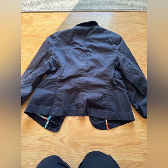 Talbots Navy Tailored Canvas Blazer Jacket - Picture 4 of 4